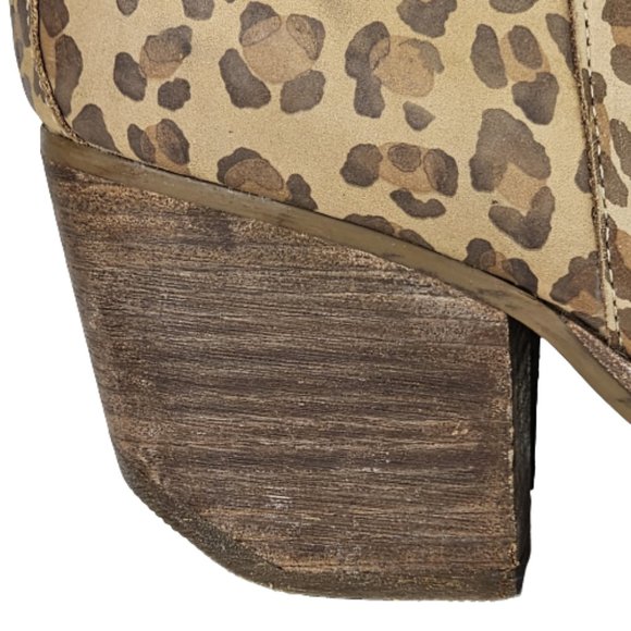 Matissa Premier Leopard Print Suede Leather Ankle Heeled Bootie Shoes Sz 6.5 - Picture 8 of 12